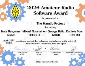 Hamlib Wins the 2026 Amateur Radio Software Award